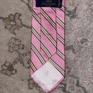 Brooks Brothers Pink Striped Silk Tie, Classic Preppy Neckwear